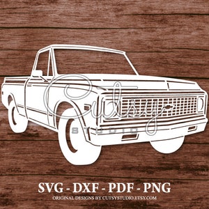 SVG Chevrolet C10 1971 Silhouette Cut Files Designs, Clip Art, Paper, Craft, Laser, Cricut, Scan n Cut, Cameo and Printable