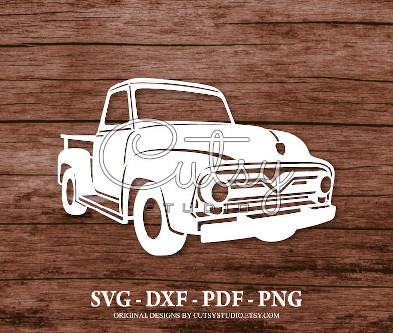 SVG Ford F-100 1955 Truck Pickup Silhouette Cut Files Designs, Clip Art, Paper, Craft, Laser, Cricut, Scan n Cut, Cameo and Printable image 1