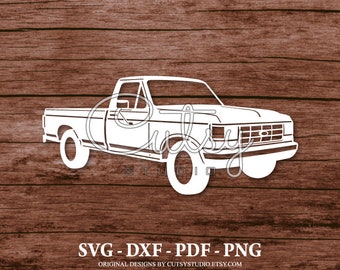 SVG FORD F150 1990 pick-up truck silhouet snijden bestanden ontwerpen, illustraties, papier, ambacht, laser, Cricut, scan en knippen, cameo en afdrukbaar