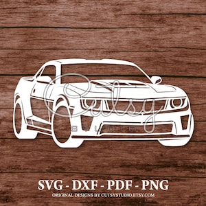 SVG Chevrolet Camaro ZL1 Silhouette Cut Files Designs, Clip Art, Paper, Craft, Laser, Cricut, Scan n Cut, Cameo and Printable