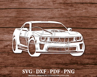 Silhouette de Chevrolet Camaro ZL1 SVG, fichiers de coupe, clipart, papier, création d'artisanat, laser, Cricut, Scan n Cut, camée et imprimable