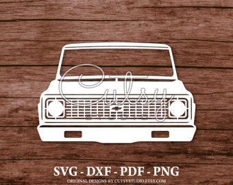 Pliki do cięcia SVG Chevy K10 1970-1974 Old Truck Silhouette Designs, Clip Art, Paper, Craft, Laser, Cricut, Scan n Cut, Cameo i Printable