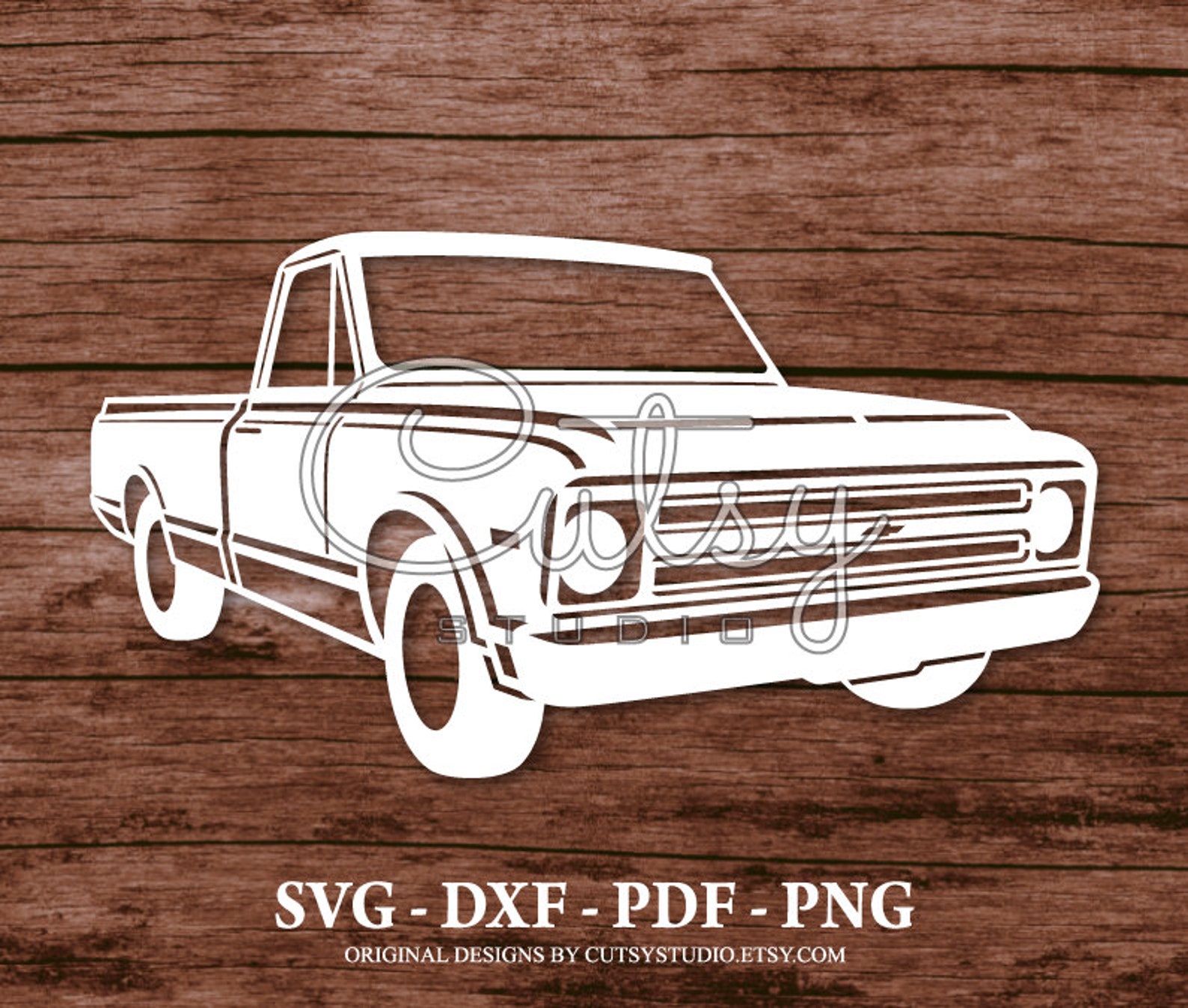 SVG Chevy C10 1968 Pickup Truck Silhouette Cut Files Designs, Clip Art ...