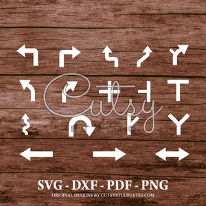 SVG verkeersbord pijl silhouet snijden bestanden ontwerpen, illustraties, papier, ambacht, laser, Cricut, scan en knippen, cameo en afdrukbaar
