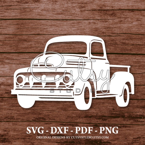 SVG Ford-F1 Classic Pickup Truck Silhouette Cut Files Designs, Clip Art, Paper, Craft, Laser, Cricut, Scan n Cut, Cameo and Printable