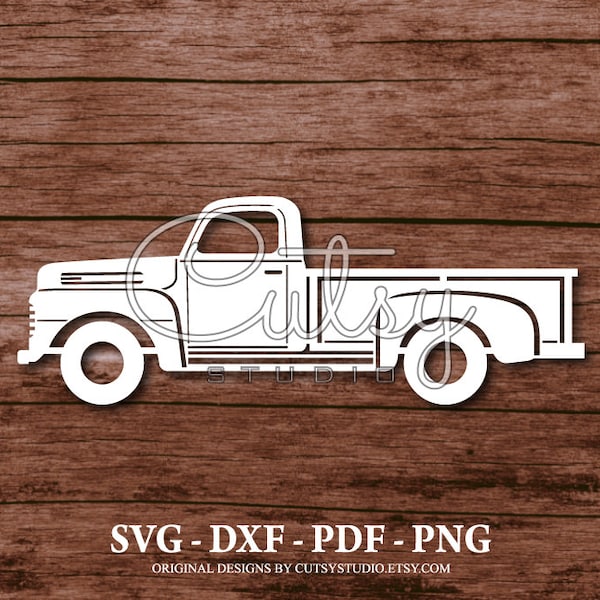 SVG FORD F1-F2 1948-1949 Truck Silhouette Cut Files Designs, Clip Art, Paper, Craft, Laser, Cricut, Scan n Cut, Cameo and Printable