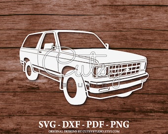 Silhouette de BLAZER Chevrolet S10 SVG, fichiers de coupe, clipart, papier, créations artisanales, laser, Cricut, Scan n Cut, camée et imprimable