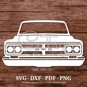 SVG GMC Pickup Truck 1967 Grill Silhouette Cut Files Designs, Clip Art, Paper, Craft, Laser, Cricut, Scan n Cut, Cameo and Printable