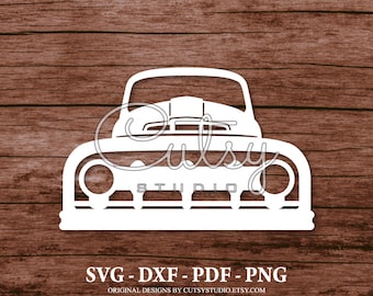 SVG Ford Pickup Truck 1950 Grill Silhouette Cut Files Designs, Clip Art, Paper, Craft, Laser, Cricut, Scan n Cut, Cameo and Printable