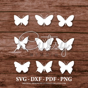 SVG Schmetterling Set Silhouette Cut Files Designs, Clip Art, Papier, Handwerk, Laser, Cricut, Scan n Cut, Cameo und Printable
