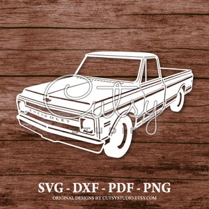 SVG Chevrolet C10 1970 Silhouette Cut Files Designs, Clip Art, Paper, Craft, Laser, Cricut, Scan n Cut, Cameo and Printable