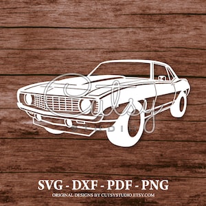 SVG Chevy Camaro Yenko Silhouette Cut Files Designs, Clip Art, Paper, Craft, Laser, Cricut, Scan n Cut, Cameo and Printable