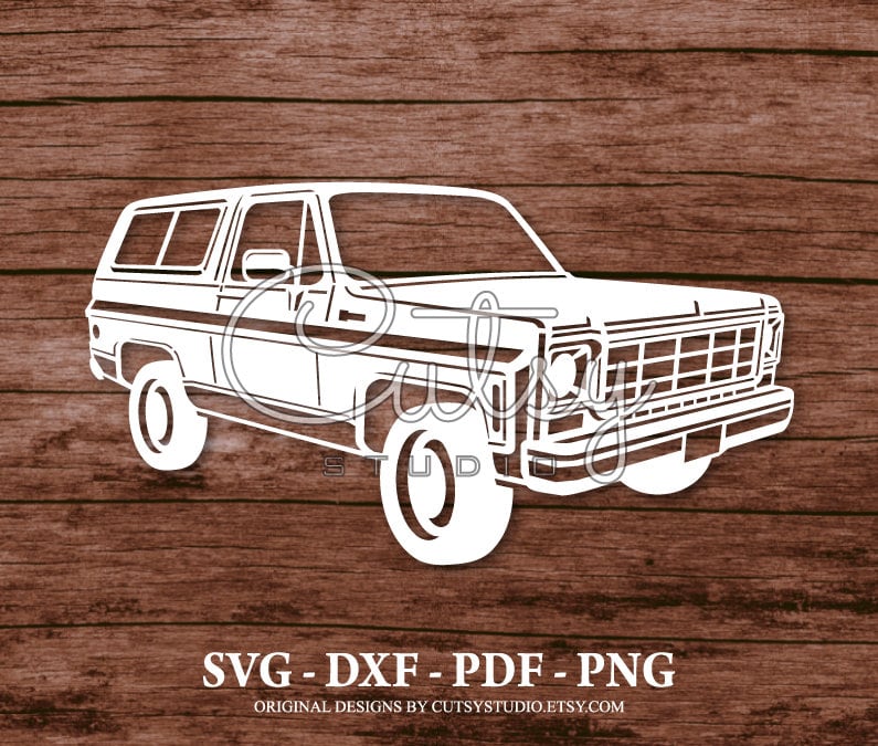 SVG CHEVY BLAZER K5 Silhouette Cut Files Designs, Clip Art, Paper