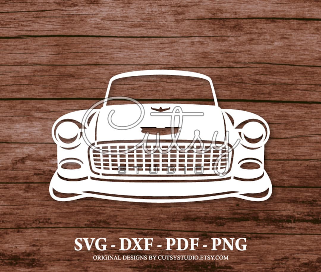 SVG Chevrolet Bel Air 1955 Grill Silhouette Cut Files Designs, Clip Art
