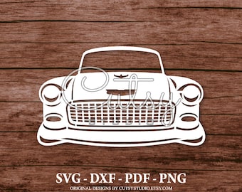 SVG SVG Chevry Bel Air 1955 Grill Silhouette Cut Files Designs, Clip Art, Papier, Handwerk, Laser, Cricut, Scan n Cut, Cameo und Printable
