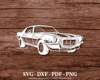 Fichiers coupés Silhouette Chevrolet Camaro Z-28 SVG, clipart, papier, créations artisanales, laser, Cricut, Scan n Cut, camée et imprimable