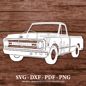 SVG Chevrolet C10 pick-up truck silhouet snijden bestanden ontwerpen, illustraties, papier, ambacht, laser, Cricut, scan en knippen, cameo en afdrukbaar