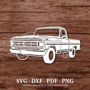 SVG FORD F100 1972 Truck Silhouette Cut Files Designs, Clip Art, Paper, Craft, Laser, Cricut, Scan n Cut, Cameo and Printable