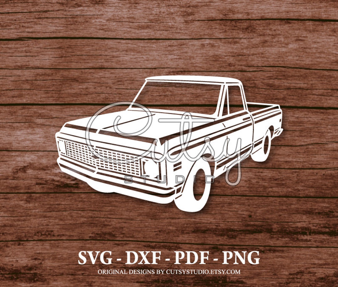 SVG Chevrolet C10 1972 Silhouette Cut Files Designs, Clip Art, Paper ...