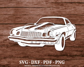 SVG CAMARO ZL1 (1977) Silhouette Schnitt Dateien Designs, Clip Art, Papier, Handwerk, Laser, Cricut, Scan n Cut, Cameo und Printable