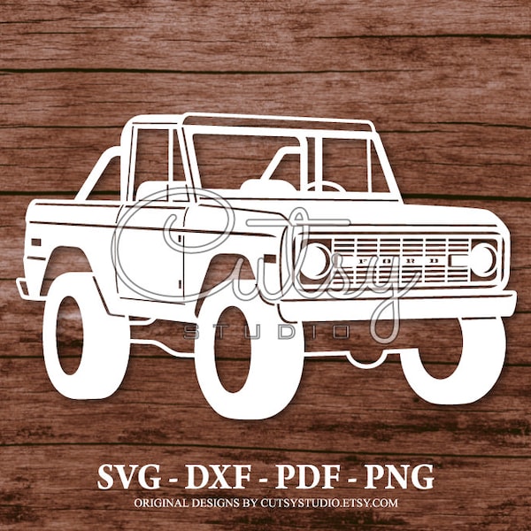 SVG Classic FORD Bronco Silhouette Cut Files Designs, Clip Art, Paper, Craft, Laser, Cricut, Scan n Cut, Cameo and Printable