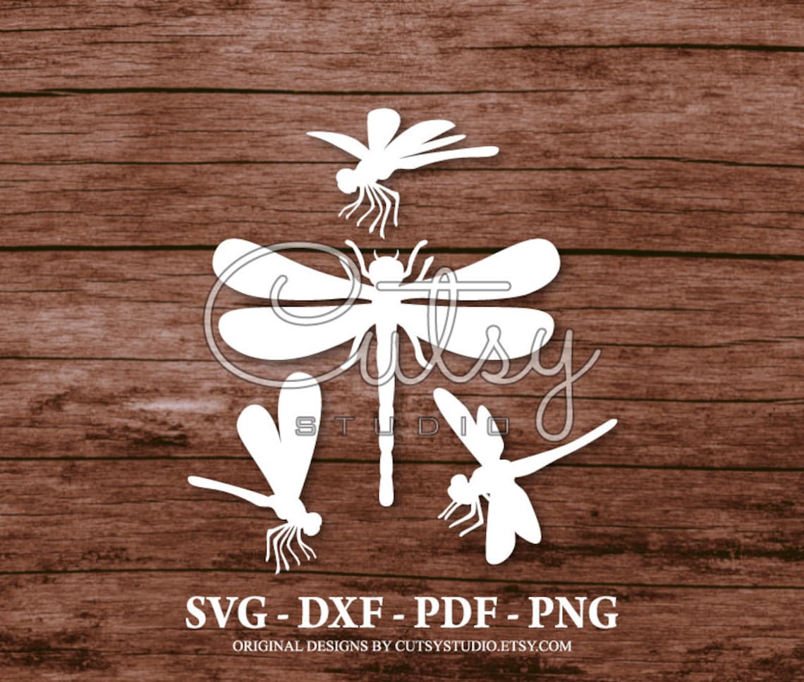 SVG Dragonfly Silhouette Cut Files Designs, Clip Art, Paper, Craft ...