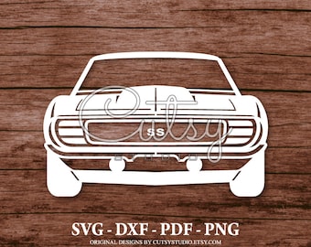 SVG Chevrolet Camaro First Generation Silhouette Cut Files Designs, Clip Art, Paper, Craft, Laser, Cricut, Scan n Cut, Cameo and Printable