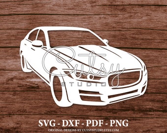 SVG Jaguar XE Car Silhouette Cut Files Designs, Clip Art, Paper, Craft, Laser, Cricut, Scan n Cut, Cameo and Printable