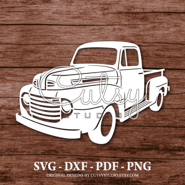 SVG FORD F-100 (1948-49) Pickup Truck Silhouette Cut Files Designs, Clip Art, Paper, Craft, Laser, Cricut, Scan n Cut, Cameo and Printable