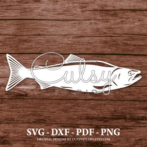 SVG Wild Salmon Fish Silhouette Cut Files Designs, Clip Art, Paper, Craft, Laser, Cricut, Scan n Cut, Cameo and Printable