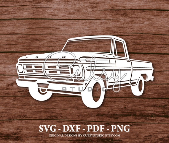 SVG Ford F100 1972 Pickup Truck Silhouette Cut Files Designs, Clip Art,  Paper, Craft, Laser, Cricut, Scan N Cut, Cameo and Printable 