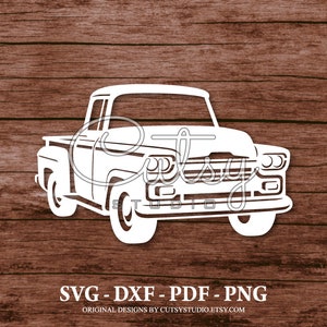 SVG Chevy Apache 1959 Pickup Truck Silhouette Cut Files Designs, Clip Art, Paper, Craft, Laser, Cricut, Scan n Cut, Cameo and Printable