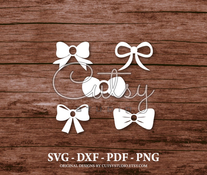 SVG Bow Tie Silhouette Cut Files Designs, Clip Art, Paper, Craft, Laser, Cricut, Scan n Cut, Cameo and Printable image 1