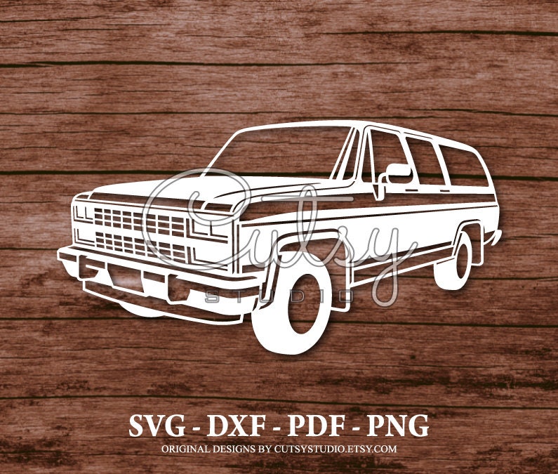 SVG Chevrolet Suburban Silhouette Cut Files Designs, Clip Art, Paper