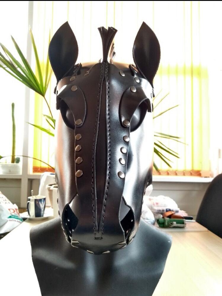 Leather Horse Mask BDSM Mask Steampunk Leather Mask Etsy