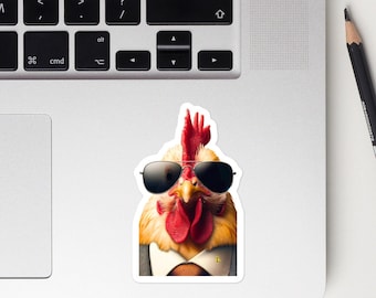 FBI Chicken with Sunglasses and a Tie Bubble-free stickers