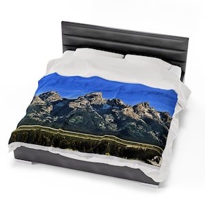 Grand Tetons Velveteen Plüschdecke Wyoming
