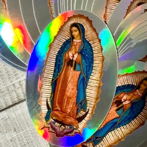 GRATIS! Adesivo riflettente lucido fustellato di Nostra Signora di Guadalupe (1)