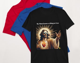 Jesus with Sunglasses and a Rosary Short-Sleeve Unisex T-Shirt