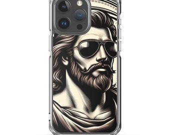 Jesus Sunglasses Black and White Clear Case for iPhone®