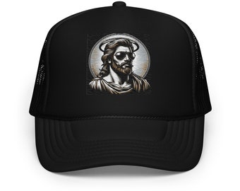 Jesus Sunglasses Embroidered Cool Foam trucker hat