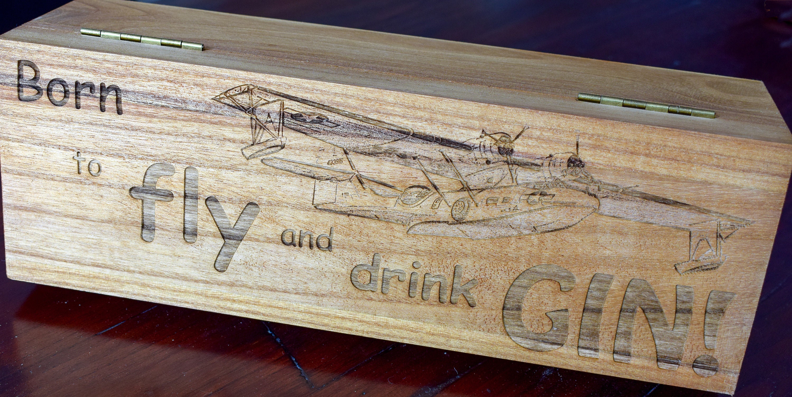 Aircraft Wine and Champagne Bottle Wooden Gift Box Hawker Etsy