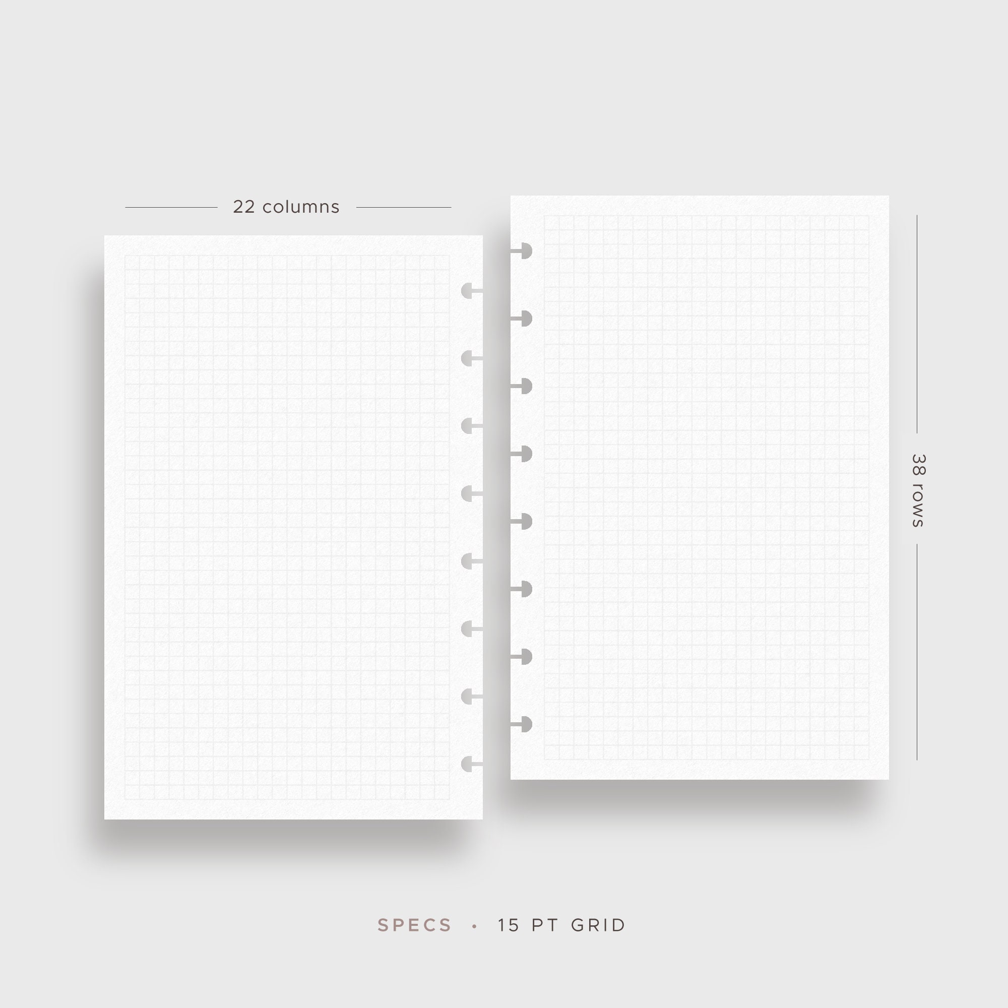 Printable Grid Paper PDF half-letter Inserts 15pt Grid - Etsy