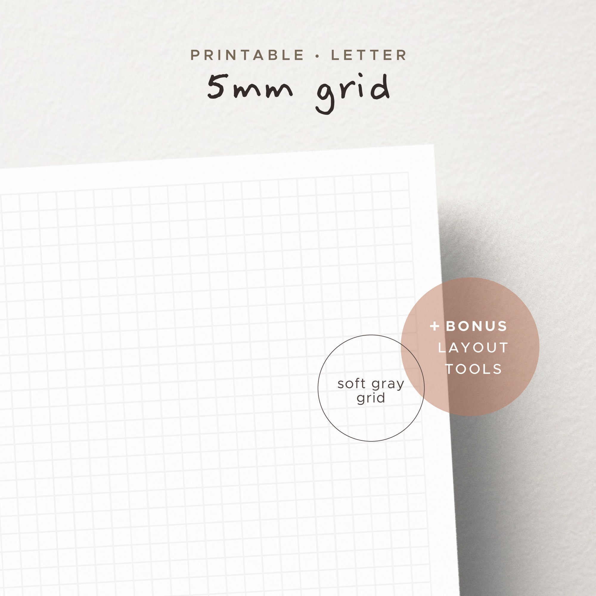 printable graph paper pdf letter 5mm grid etsy uk