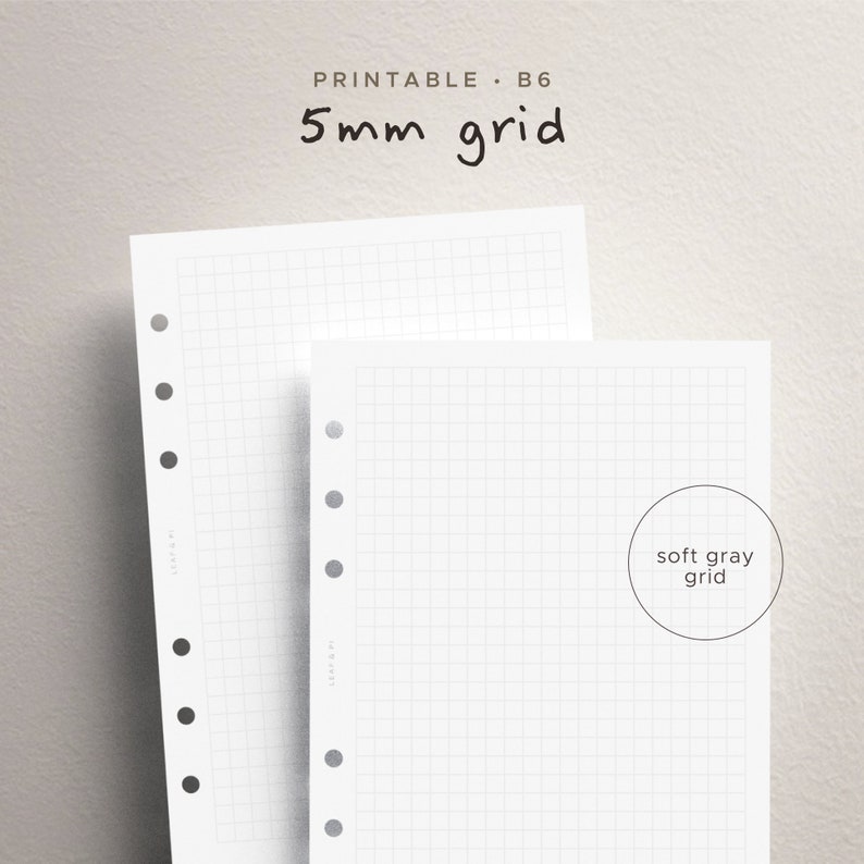 printable supreme grid paper pdf b6 inserts grid 5mm
