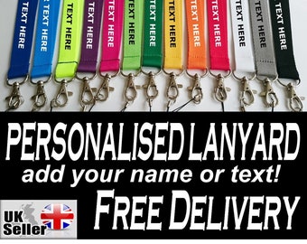 Personalised Custom Printed Lanyard Event ID Pass Badge Neck Strap Tag Holder Office School Nurse