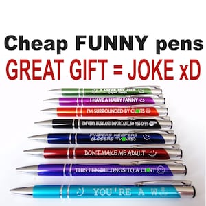 Funny Cheeky Novelty Rude Sweary Profanity Ballpoint Pen great for Birthday Christmas or great for work! CHEAP FUNNY GIFT