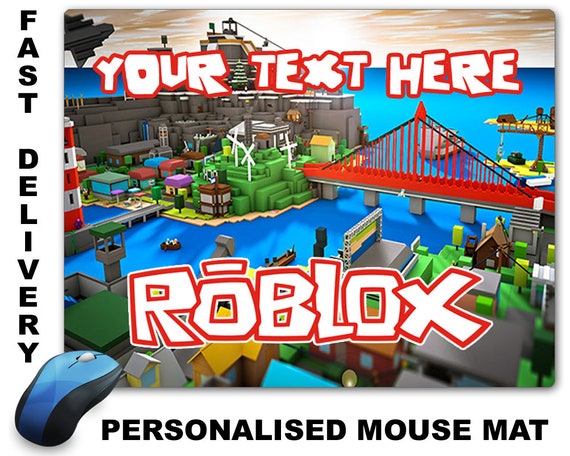 Personalised Roblox Logo City Game Quality Printed Mouse Mat Pad Gift Idea Add You Text Or Name For Free - roblox mouse not working in game