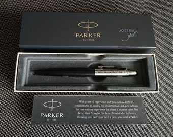 Stylo noir personnalisé Parker Jotter Bond Street, stylos gravés Excellente idée cadeau pour un mariage, un anniversaire, des cadeaux de Noël et l'obtention du diplôme