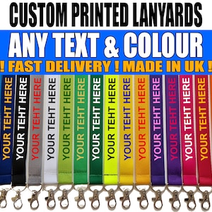 Personalisierte Lanyard nach Maß Jede Textfarbe gedruckte Lanyards Sicherheitsstopp Ausweishalter Abzeichen. Staff NHS Lehrer